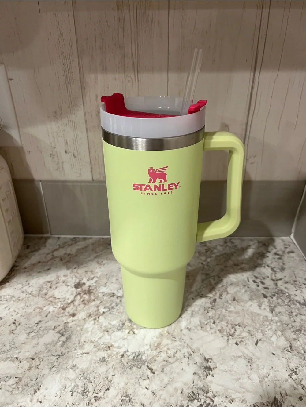 Stanley Lime Green Insulated Travel Mug with Handle